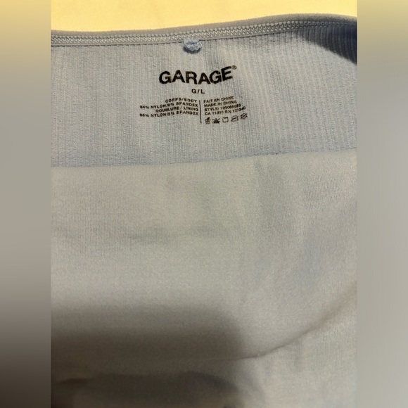 Garage powder blue halter, crop top, L - Picture 3 of 7